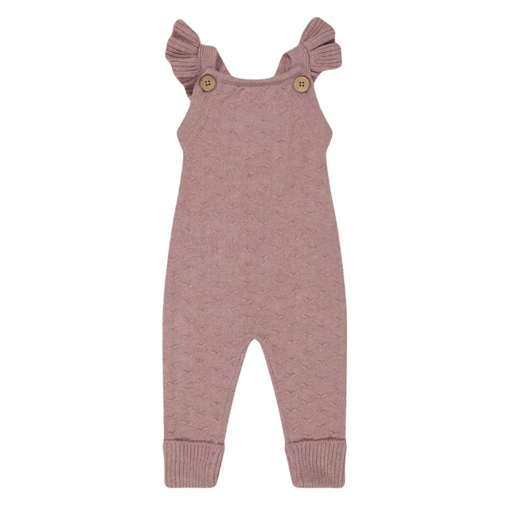 Mia Knit Overalls in Vintage Mauve Marle by Jamie Kay (3-6M)